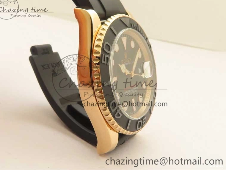 Black on 126655 Black 1:1 Bezel VS3235 Yacht-Master Edition Best Rubber Strap Ceramic RG 3EF 0415